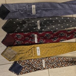 Giorgio Armani Men's Patterned Ties Collection 5 Total